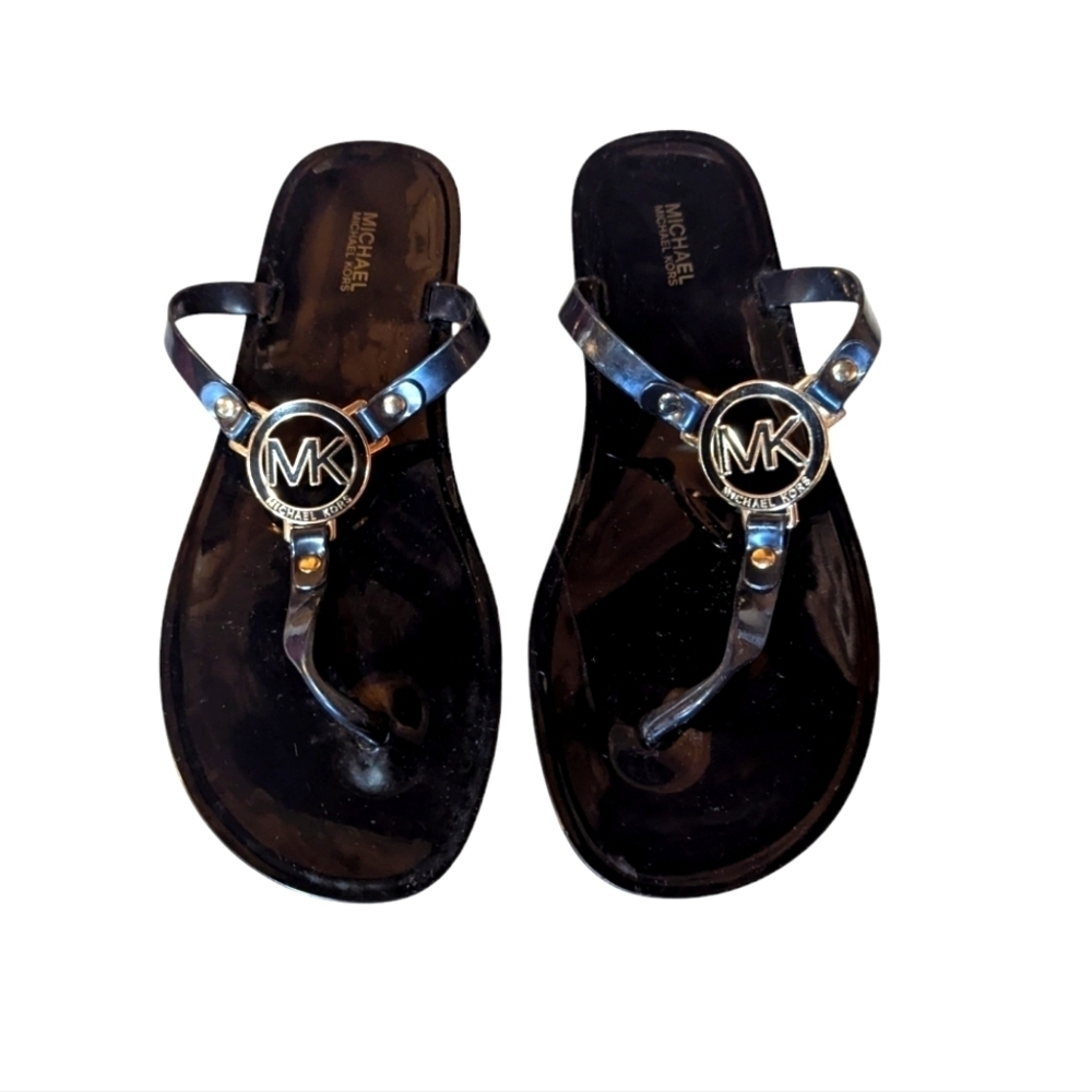 Michael Kors Jelly Thong Flip Flop Black Women’s Size 10 Resortwear Vacation